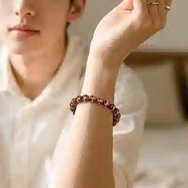 木盛缘 【搞钱必备解压盘玩】新中式国潮复古小众轻奢设计一线药师老型珠实心菩提子招财进宝单圈文玩好运 紫金鼠 手串 男女同款情侣款