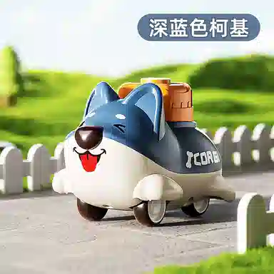 安可托 卡通动物手指按压式惯性柯基回力车 早教益智玩具