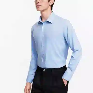 九牧王男裤专家 免烫抗菌商务休闲纯色简约日常长袖衬衫 男款