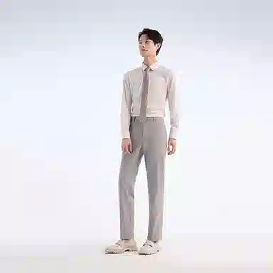 九牧王男裤专家 易打理系列 垂坠感标准直筒西装裤 男款 灰卡其