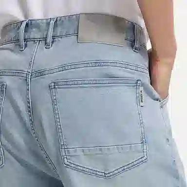 九牧王男裤专家 自在系列简约百搭高弹舒适纯色直筒休闲牛仔裤 男款 浅蓝色