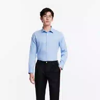 九牧王男裤专家 免烫抗菌商务休闲纯色简约日常长袖衬衫 男款