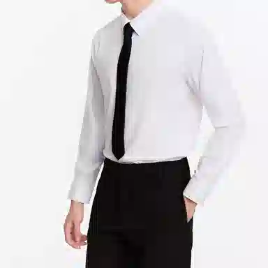 九牧王男裤专家 免烫抗菌商务休闲纯色简约日常长袖衬衫 男款