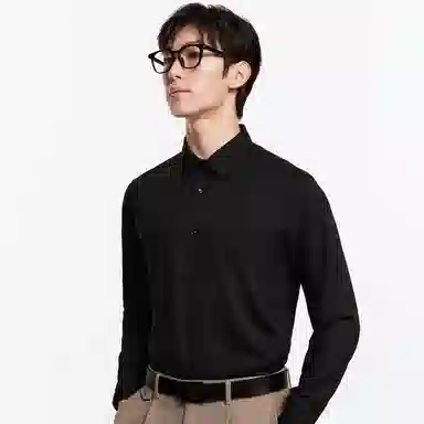 九牧王男裤专家 免烫抗菌商务休闲纯色简约日常长袖衬衫 男款