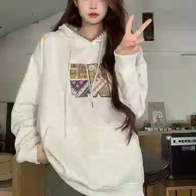 涂诗菲 宽松连帽长袖卫衣 女款