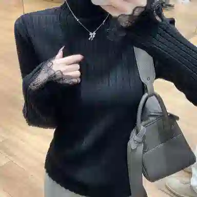 涂诗菲 韩版潮流时尚简约纯色舒适显瘦百搭慵懒风松弛设计感长袖针织衫 女款
