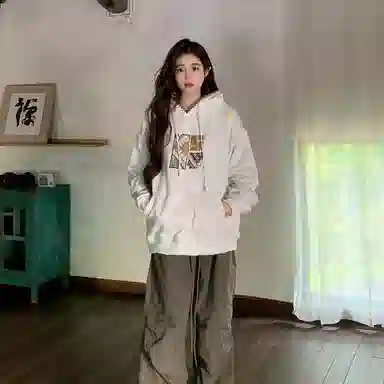 涂诗菲 宽松连帽长袖卫衣 女款