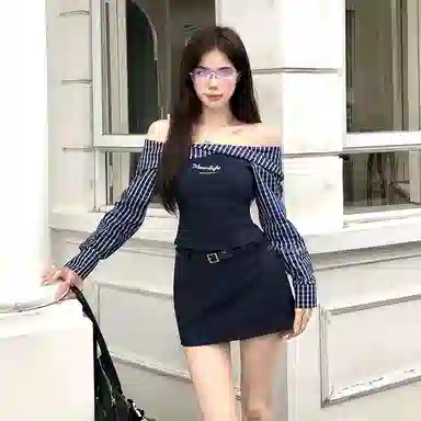 涂诗菲 百搭舒适长袖上衣简约时尚裙子裙装套装 女款