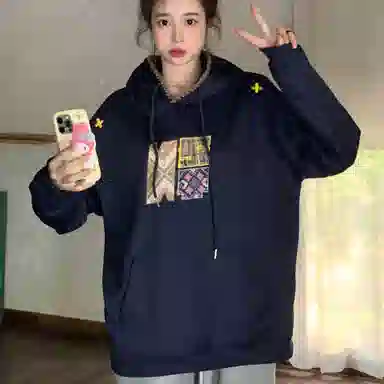 涂诗菲 宽松连帽长袖卫衣 女款