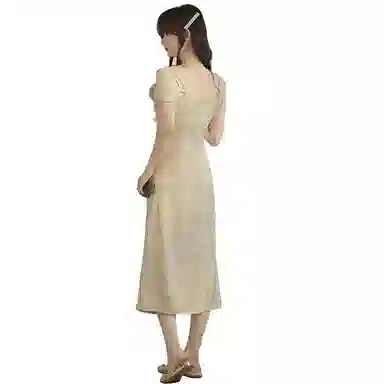 涂诗菲 简约方领修身无袖连衣裙 女款