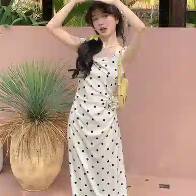 涂诗菲 简约方领修身无袖连衣裙 女款