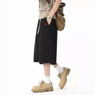 王者荣耀 美式高街纯色基础款七分裤宽松舒适亲肤透气吸汗排湿户外运动日常通勤百搭休闲短裤 男女同款