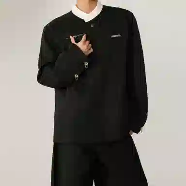 王者荣耀 新中式中山装古装国风雅痞风西服时尚抗皱易打理休闲外套男士韩版大口袋宽松小英伦夹克高级感毕业典礼西装 标语款 男女同款