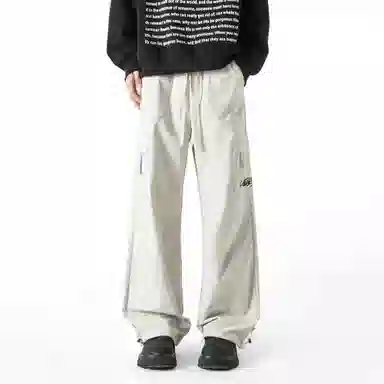 王者荣耀 花木兰款 简约百搭工装慵懒风签字体纯色经典多口袋抽绳舒适运动户外通勤中腰系带休闲裤 男女同款