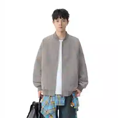 王者荣耀 美式复古脏脏棒球领外套宽松舒适青春高颜值少年感百搭时尚夹克皮衣 标语款 男女同款