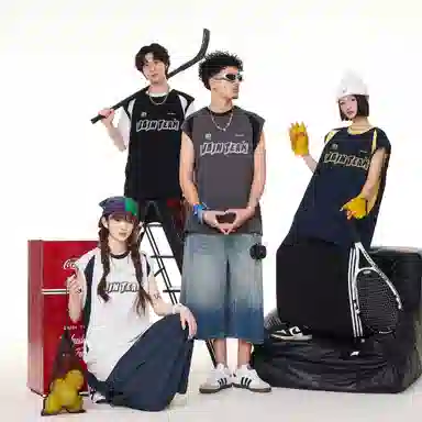 王者荣耀 鲁班七号款 美式高街无袖坎肩时尚潮流学院风少年感无性别休闲宽松舒适圆领背心 男女同款