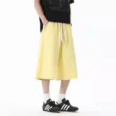 王者荣耀 美式高街纯色基础款七分裤宽松舒适亲肤透气吸汗排湿户外运动日常通勤百搭休闲短裤 男女同款