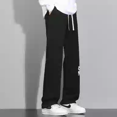 王者荣耀 鲁班七号星空梦想款 内里保暖加绒加厚直筒阔腿长裤宽松百搭亲肤舒适字母印花潮流个性学院风休闲裤 男女同款