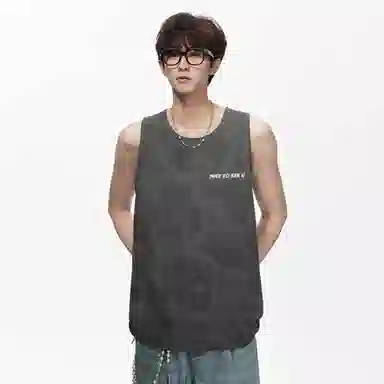 王者荣耀 标语款 美式扎染高街简约百搭少年感无性别休闲宽松舒适透气背心 男女同款