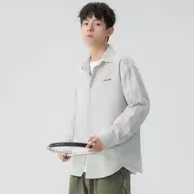 王者荣耀 经典翻领条纹长袖小众休闲简约设计字母印花美式街头复古潮流时尚通勤日常百搭宽松舒适慵懒氛围感无性别主义学院风衬衫 男女同款