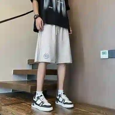 王者荣耀 瑶时之祈愿款 基础款趣味卡通鹿角印花纯色系带无性别主义宽松五分针织篮球休闲短裤 男女同款