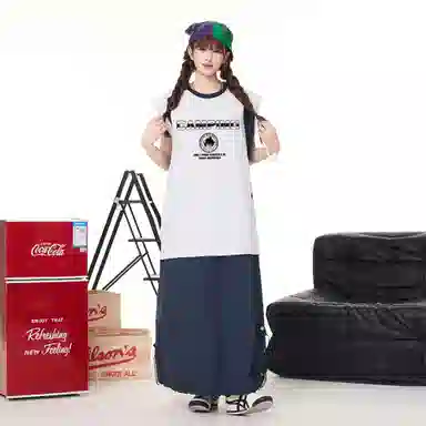 王者荣耀 李白款 美式复古插色休闲高街户外运动日常通勤无性别直筒圆领无袖背心 男女同款