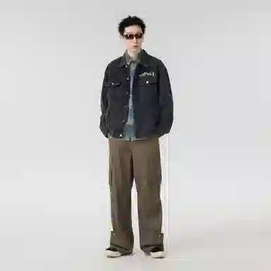 王者荣耀 孙策挚爱之约款 复古涂鸦字母印花宽松翻领休闲百搭牛仔外套 通用