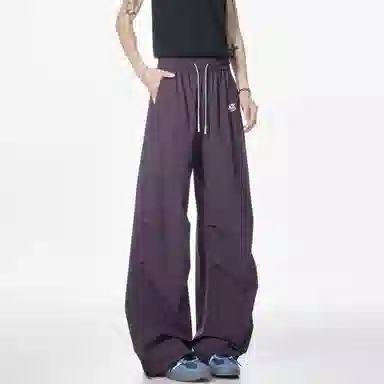 王者荣耀 美式简约纯色休闲长裤宽松舒适透气冰感弹力户外通勤显高显瘦时尚百搭针织运动裤 男女同款