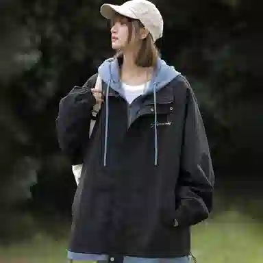 王者荣耀 鲁班七号星空梦想款 美式复古学院风连帽假两件拼接撞色创意字母宽松基础款山系户外休闲日常百搭舒适夹克外套 男女同款