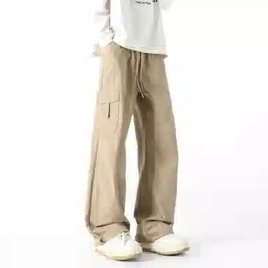 王者荣耀 花木兰款 简约百搭工装慵懒风签字体纯色经典多口袋抽绳舒适运动户外通勤中腰系带休闲裤 男女同款