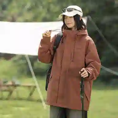 王者荣耀  可拆卸内胆三合一山系户外登山美式简约字母工装休闲宽松保暖连帽  防风透气冲锋衣 男女同款