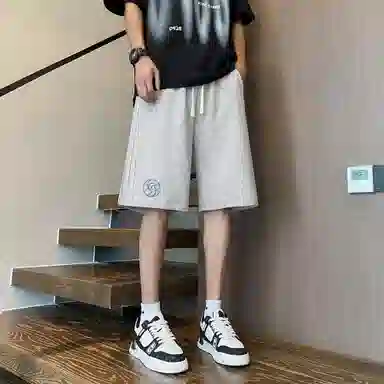 王者荣耀 瑶时之祈愿款 基础款趣味卡通鹿角印花纯色系带无性别主义宽松五分针织篮球休闲短裤 男女同款