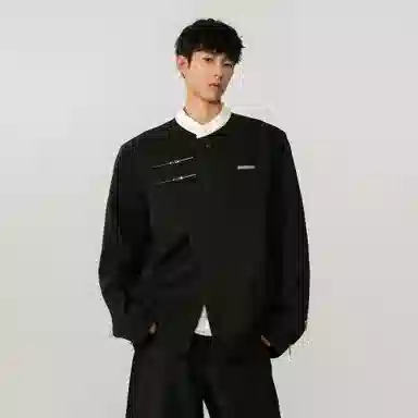 王者荣耀 新中式中山装古装国风雅痞风西服时尚抗皱易打理休闲外套男士韩版大口袋宽松小英伦夹克高级感毕业典礼西装 标语款 男女同款