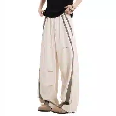 王者荣耀 明世隐款 美式街头无性别主义穿搭撞色分区设计宽松柔软舒适拖地长裤休闲裤 男女同款