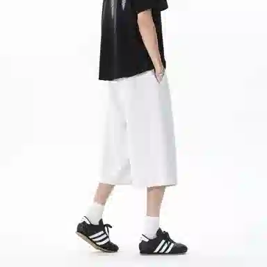 王者荣耀 美式复古纯色七分裤简约百搭宽松舒适透气亲肤凉感居家户外运动青少年潮流休闲短裤 男女同款