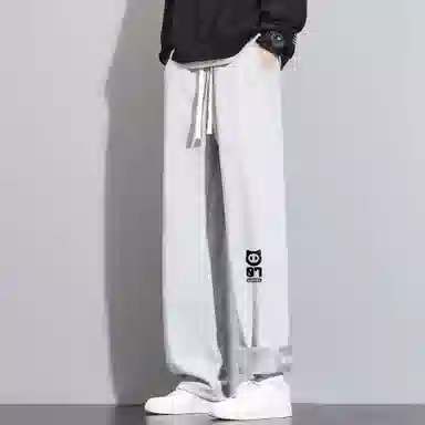 王者荣耀 鲁班七号星空梦想款 内里保暖加绒加厚直筒阔腿长裤宽松百搭亲肤舒适字母印花潮流个性学院风休闲裤 男女同款