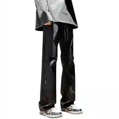 王者荣耀 美式褶皱拼接户外徒步爬山运动宽松舒适透气时尚百搭直筒休闲裤 标语款 男女同款