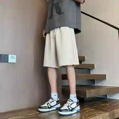 王者荣耀 瑶时之祈愿款 基础款趣味卡通鹿角印花纯色系带无性别主义宽松五分针织篮球休闲短裤 男女同款