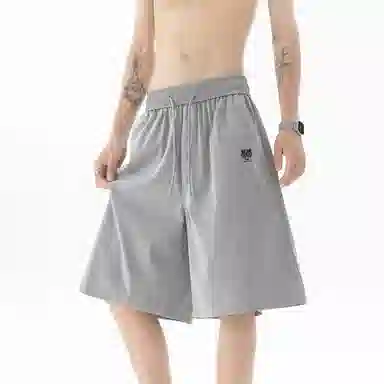 王者荣耀 裴擒虎款 美式复古简约纯色宽松舒适阔腿居家户外运动健身时尚潮流百搭五分休闲短裤 男女同款