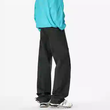 王者荣耀 美式高街拼接裤脚束带长裤宽松舒适透气户外徒步登山运动百搭时尚直筒休闲裤 标语款 男女同款