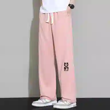 王者荣耀 鲁班七号星空梦想款 内里保暖加绒加厚直筒阔腿长裤宽松百搭亲肤舒适字母印花潮流个性学院风休闲裤 男女同款