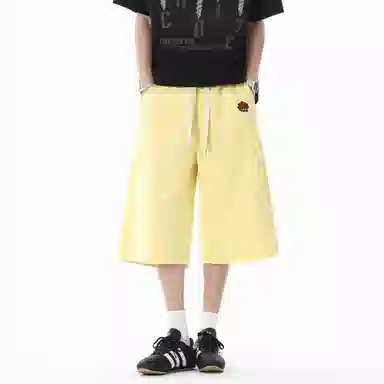 王者荣耀 美式高街纯色基础款七分裤宽松舒适亲肤透气吸汗排湿户外运动日常通勤百搭休闲短裤 男女同款