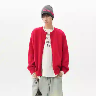 王者荣耀 假两件开衫外套春秋潮牌简约时尚学院风慵懒舒适日常户外通勤百搭针织衫上衣内搭叠穿单排扣毛衣 男女同款