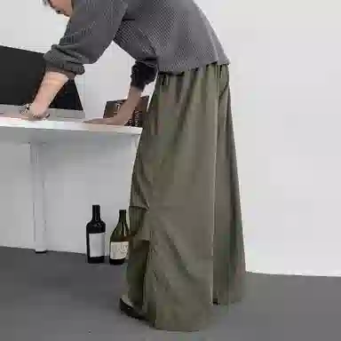 王者荣耀 美式阔腿褶皱伞兵运动休闲裤时尚百搭高街痞帅少年感宽松舒适透气西装裤 标语款 男女同款