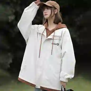 王者荣耀 鲁班七号星空梦想款 美式复古高街假两件基础款撞色拼接连帽长袖高级感户外运动休闲宽松通勤百搭外套夹克 男女同款