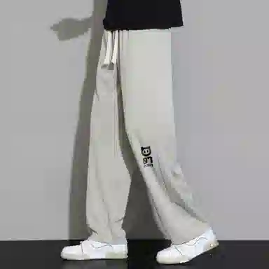 王者荣耀 鲁班七号星空梦想款 内里保暖加绒加厚直筒阔腿长裤宽松百搭亲肤舒适字母印花潮流个性学院风休闲裤 男女同款