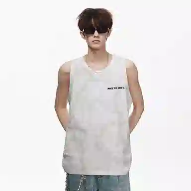 王者荣耀 标语款 美式扎染高街简约百搭少年感无性别休闲宽松舒适透气背心 男女同款