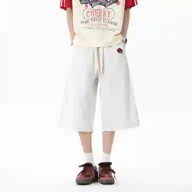 王者荣耀 美式高街纯色基础款七分裤宽松舒适亲肤透气吸汗排湿户外运动日常通勤百搭休闲短裤 男女同款