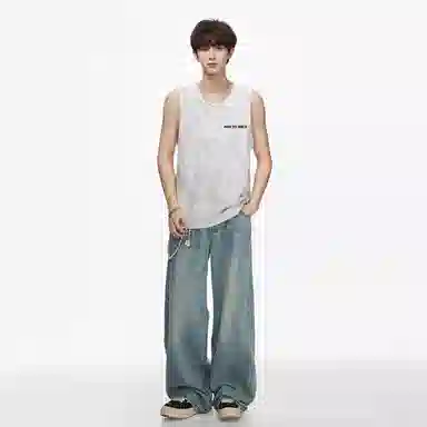 王者荣耀 标语款 美式扎染高街简约百搭少年感无性别休闲宽松舒适透气背心 男女同款