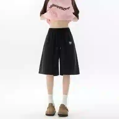 王者荣耀 裴擒虎款 美式复古简约纯色宽松舒适阔腿居家户外运动健身时尚潮流百搭五分休闲短裤 男女同款